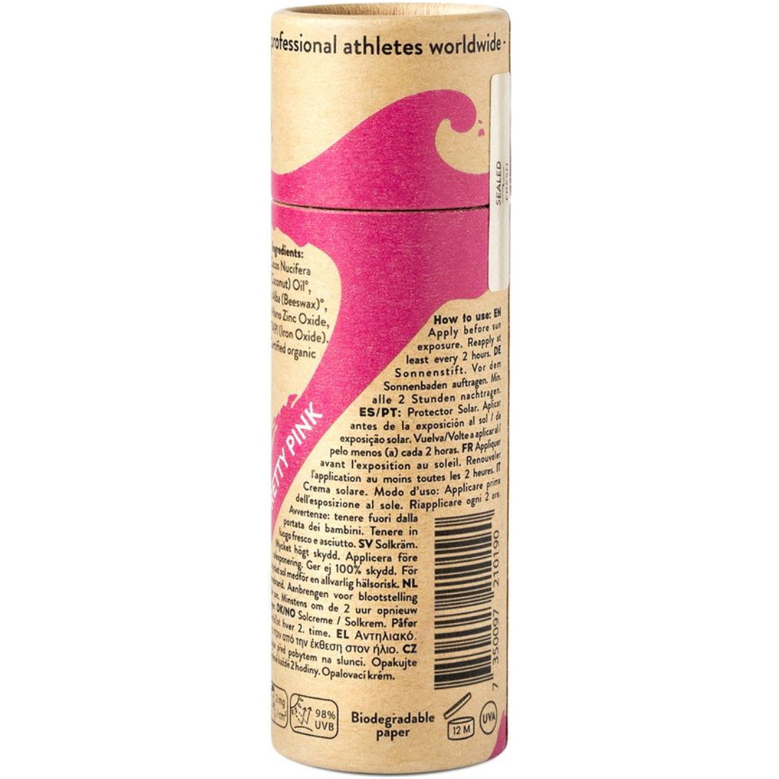 2026 Suntribe Organic Mineral Zinc Sun Stick SPF 50 STZS - Pretty Pink